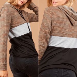 THERMAL CAMO GREY COLORBLOCK HOODIE